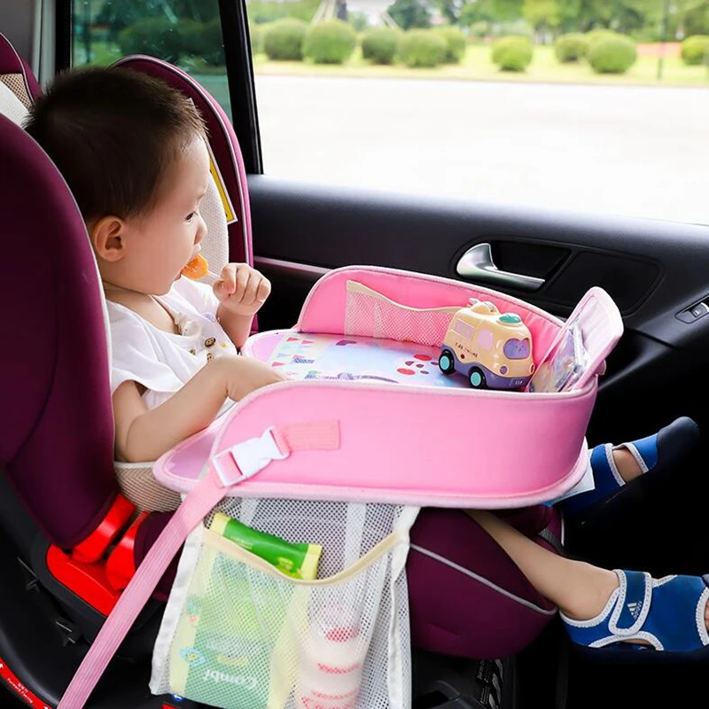 Baby Portable Stroller Feeding Mobile Table Waterproof Multi-function Storage and Eating Plate Toddlers Car Painting Trays | Мать и