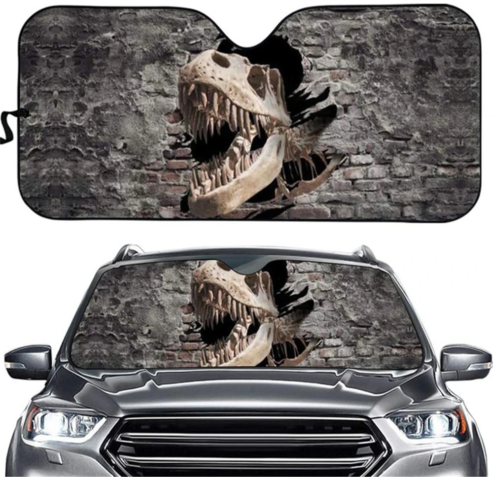 Летний солнцезащитный козырек для автомобиля с принтом динозавра