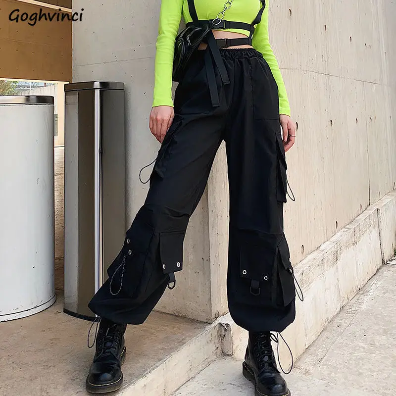 

Causal Pants Women Unisex BF Street Style Elastic High Waist Femme Summer Ins Cozy Popular Solid Dance Wear Cargo Trouser Couple