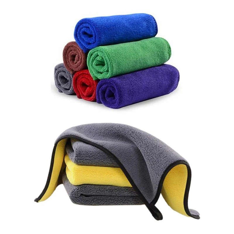 

12X Microfibre Cleaning Cloth 40X40cm Dish Car Gym Towel Glass & 4 Pack Premium Ultra Thick Plush Microfiber Towel