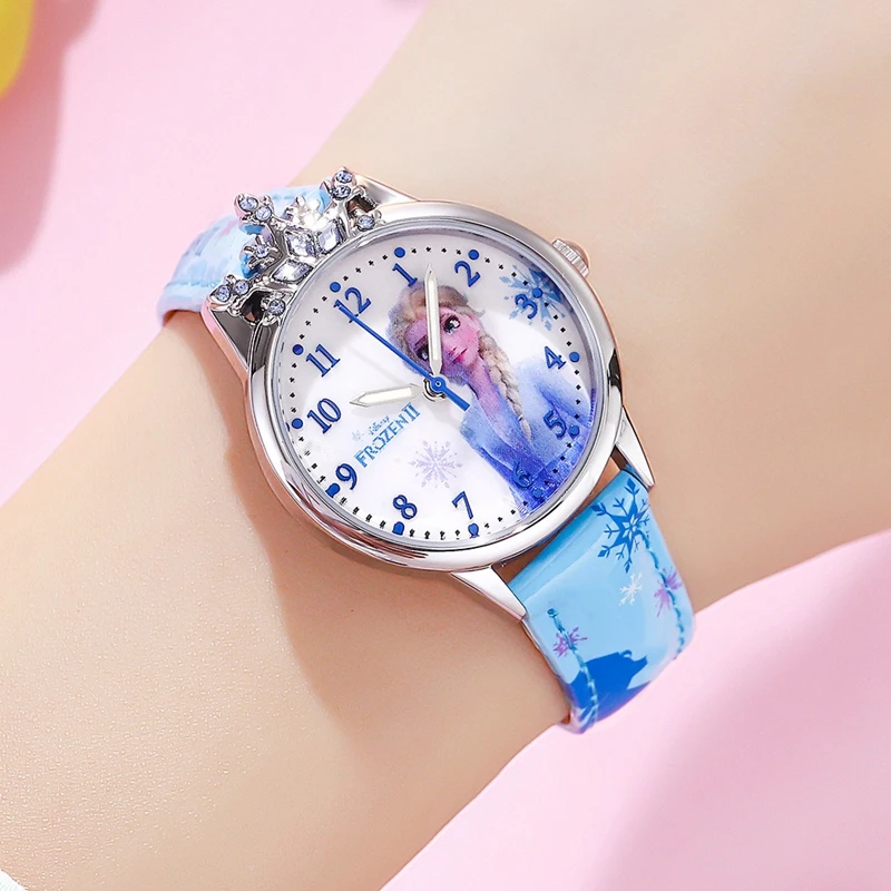 

Luxury Girl Rhinestone Crown Women Watch Lady Soft PU Strap Wristwatches Young Woman Waterproof Clock Quartz Time Kid Party Gift