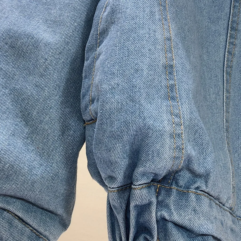 Пальто и куртки женские теплые джинсовые короткие пальто с воротником куртка