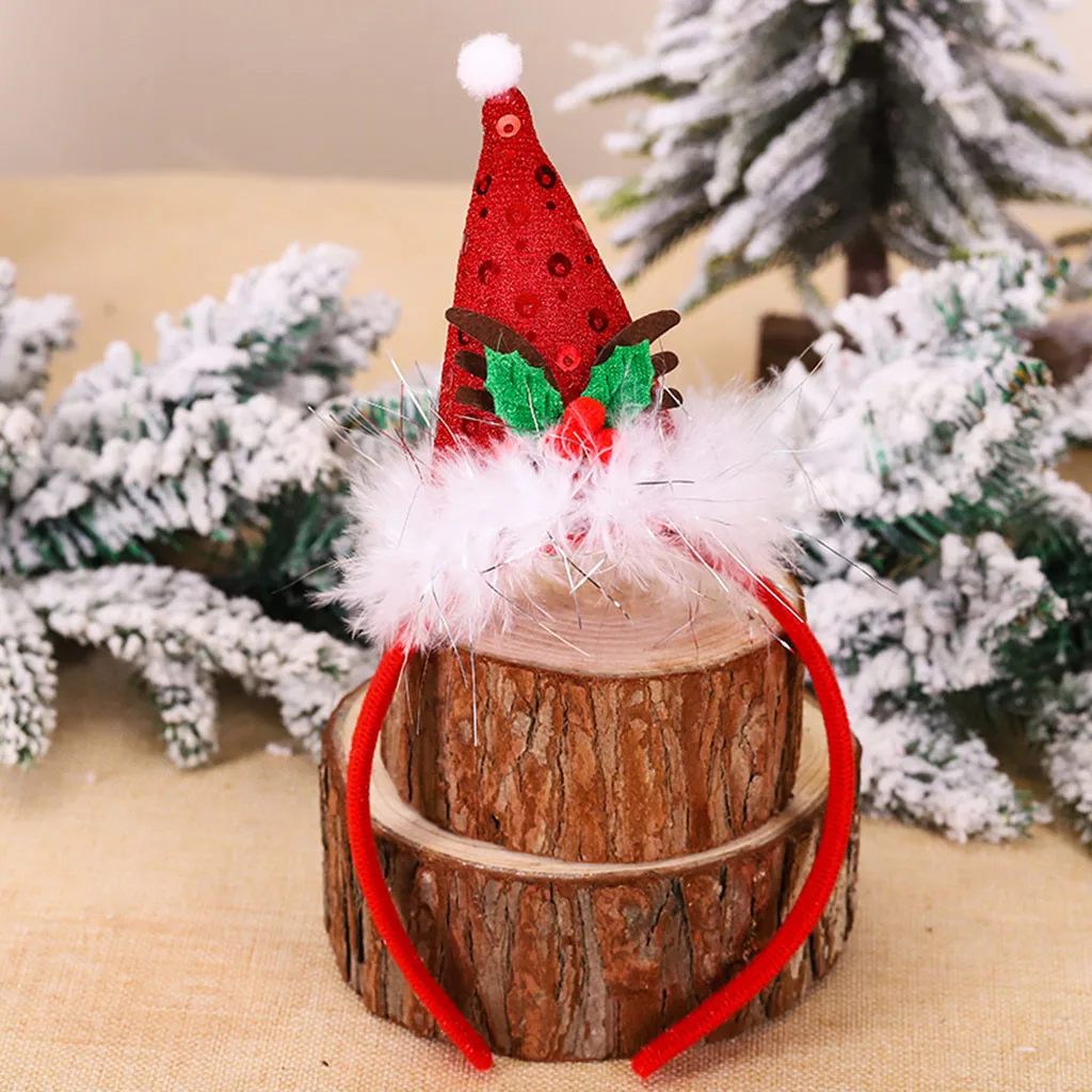fashion Christmas hat headband head buckle children's gift small sequins triangle day decorations |