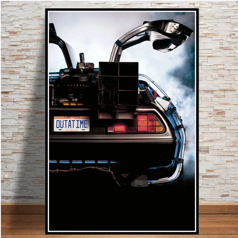 

Cool Car Back To The Future Movie Classic Poster Wall Art Canvas Print Poster Picture for Living Room Bedroom Home Decor