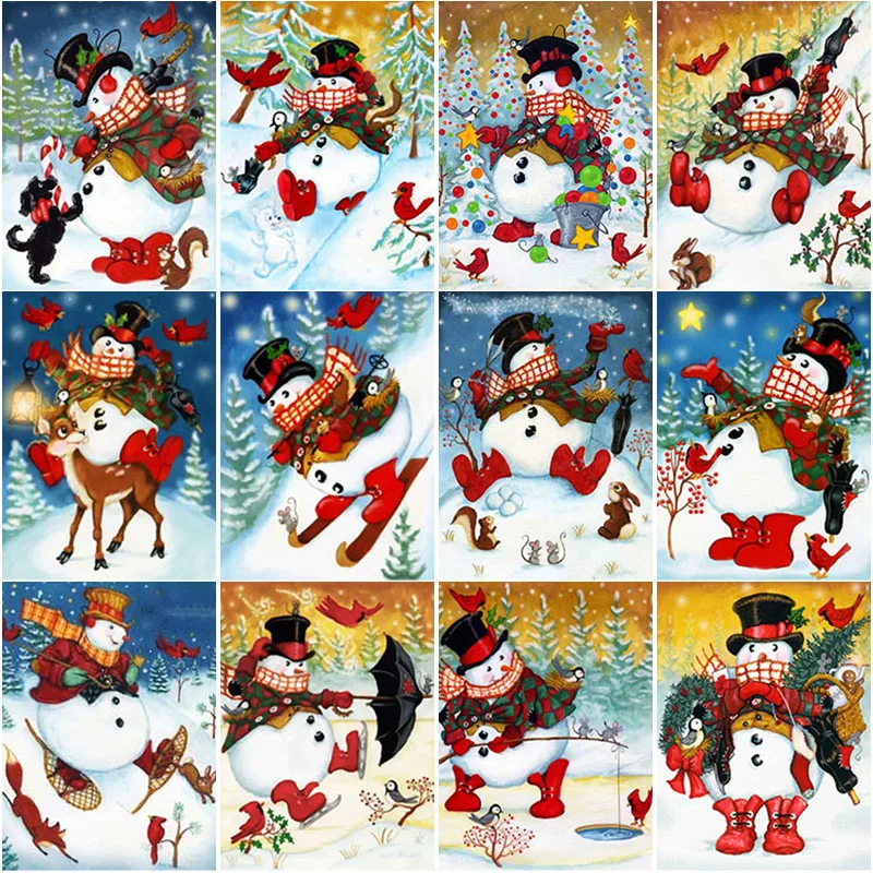 

5D DIY Diamond Painting Animal Cross Stitch Snowman Diamond Embroidery Full Square Round Drill Home Decor Manual Christmas Gift