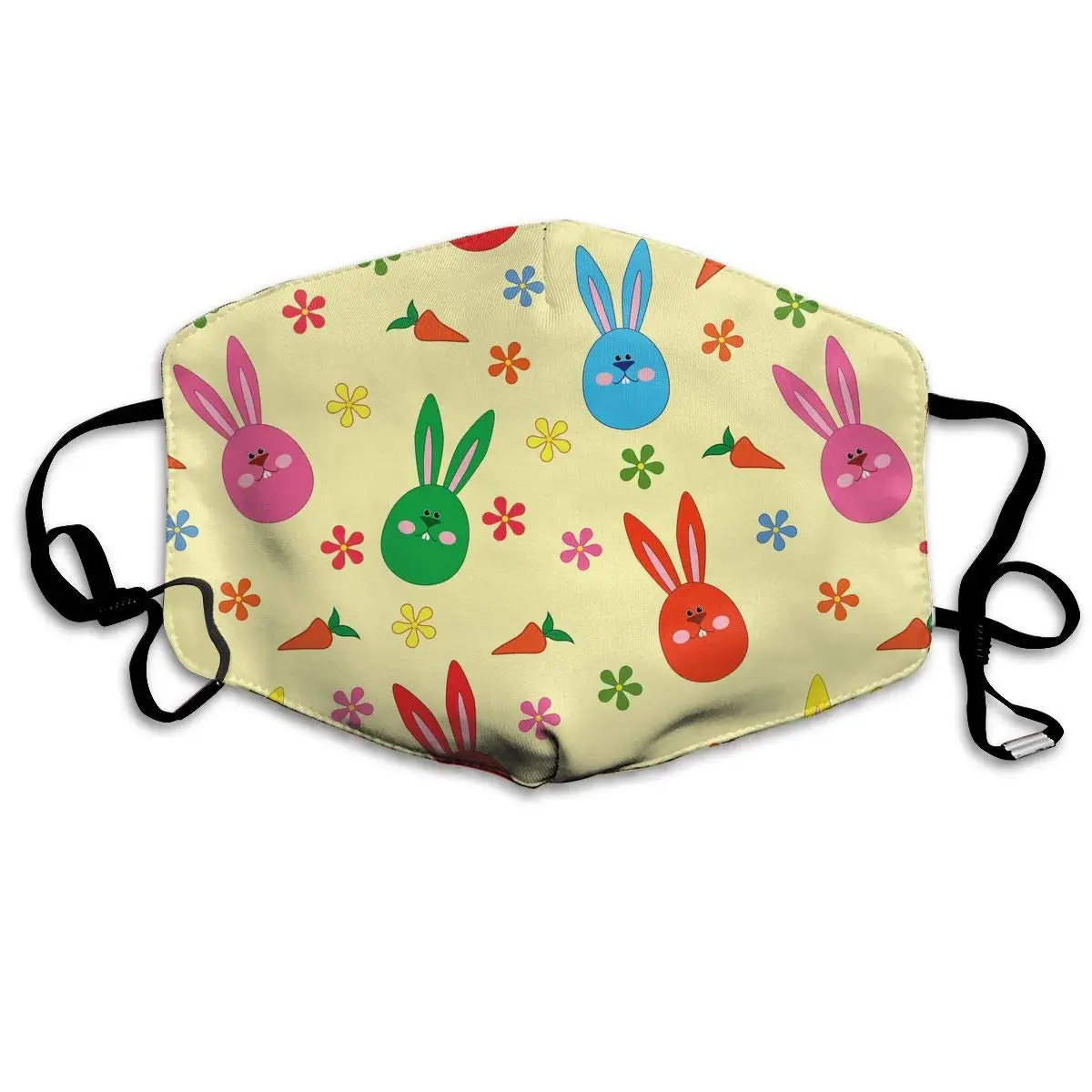 

Colorful Cartoon Rabbit Head Washable Reusable Mask, Cotton Anti Dust Half Face Mouth Mask For Kids Teens Men Women With