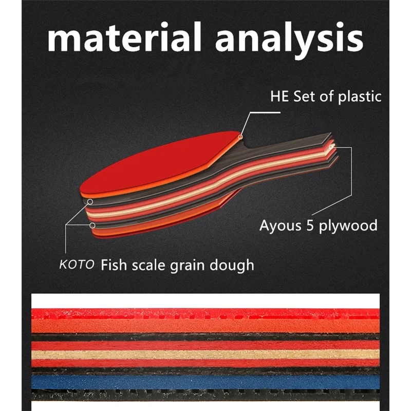 

Top Carbon Quality High-grade Blade 6 Star Table Tennis Bat Professional With Rubber Ping Pong Racket Paddle Table Tennis Rack