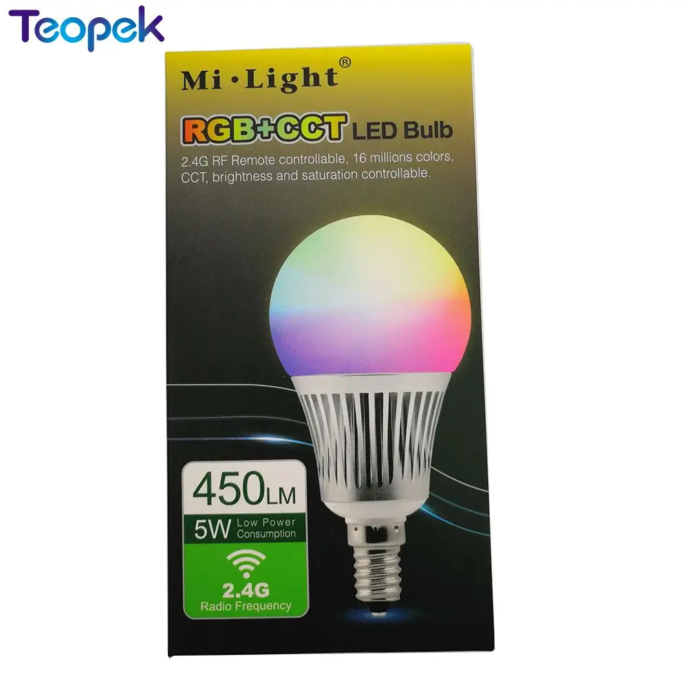 Mi. Светильник 2,4G Беспроводной 5 Вт RGB+ CCT E14 светодиодный лампы FUT013 умная лампа+ WL-iBox1+ 4-Zone РФ Пульт дистанционного управления Управление
