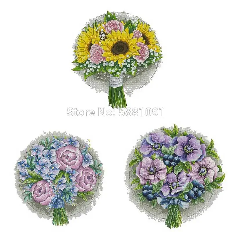 

Bouquet series patterns Counted Cross Stitch 11CT 14CT 18CT DIY wholesale Chinese Cross Stitch Kits Embroidery Needlework Sets
