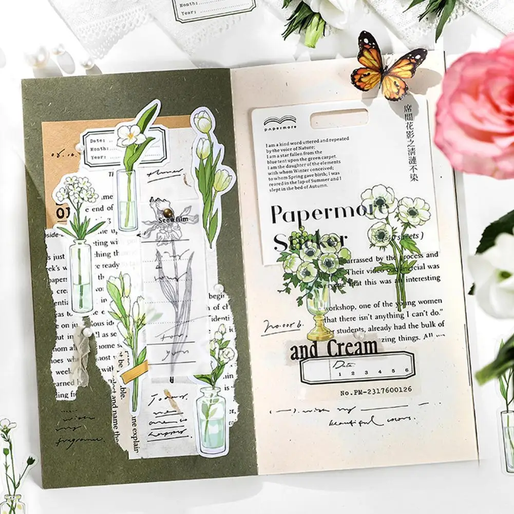 

New Wasserdichte Durable Pastell Farbe Blume Dekorative Aufkleber Für Scrapbooking Diy Fotoalbum Tagebuch Journal D7a5 L1O5