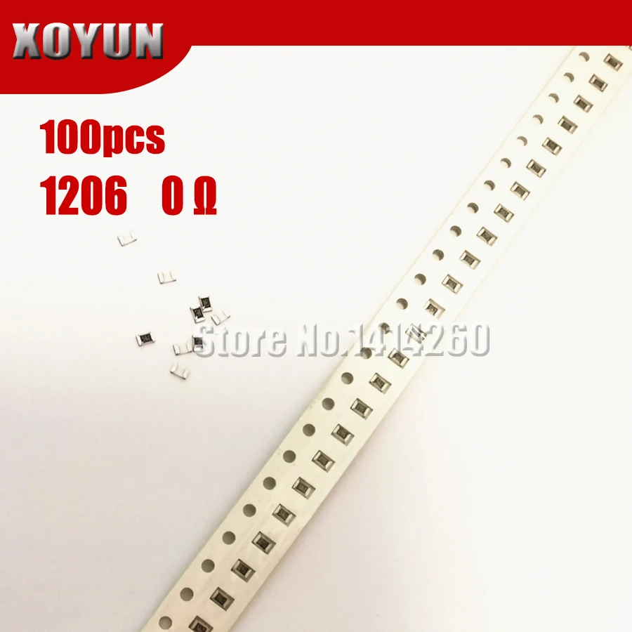 100 шт. 1206 SMD резистор 1% 0 Ом Чип 25 Вт 1/4 0R|Резисторы| |