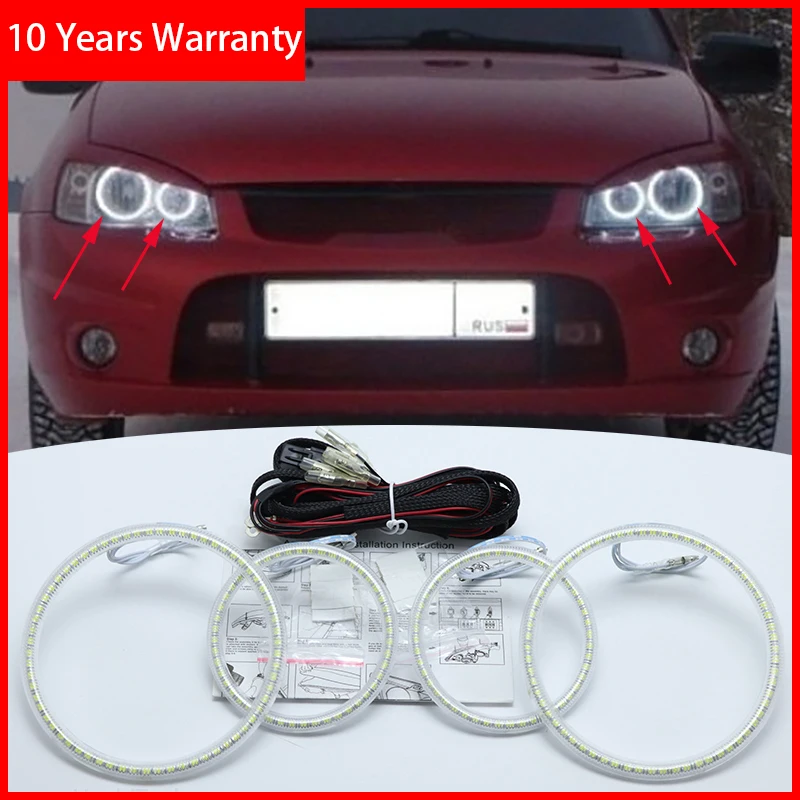 

For Lada Kalina 1119 1118 1117 119 117 2005-2013 Super Bright white color 3528 SMD led Angel Eyes kit daytime running light DRL