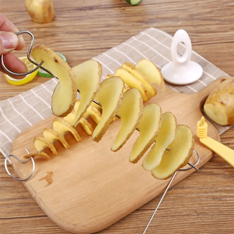 Нержавеющая Сталь Торнадо картофеля спиральная ломтерезка многоразовые