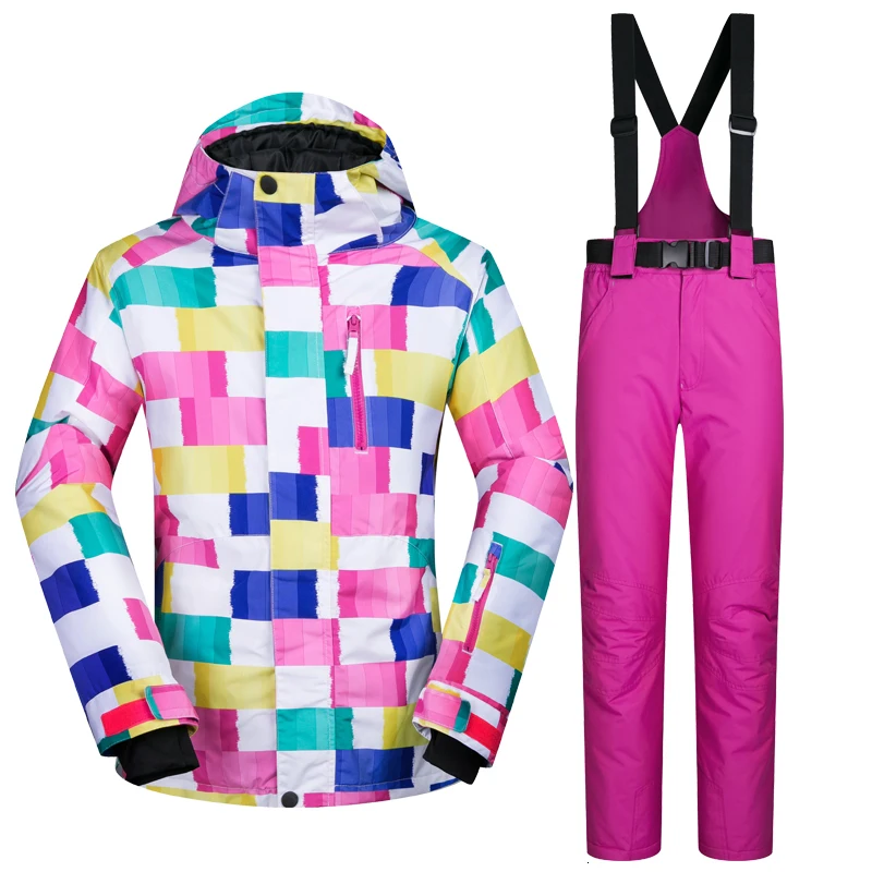 

Лыжный костюм для женщин, зимняя высококачественная ветрозащитная Водонепроницаемая дышащая теплая куртка и брюки, Брендовые костюмы для ...