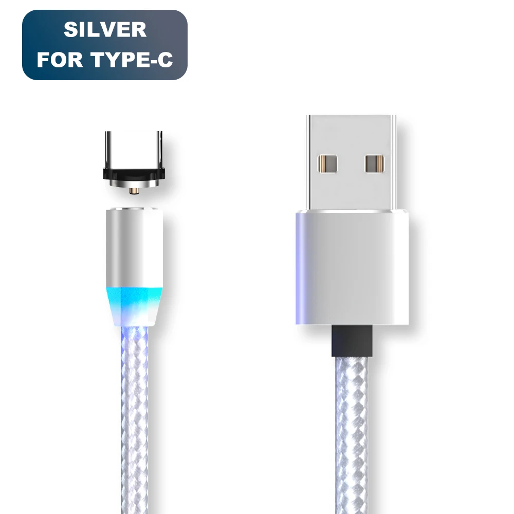 Silver for Type C Vanniso Быстрый миниатюрный usb-порт зарядка 5А Магнитный кабель Магнит usb type C кабели для Samsung провода мобильного телефона Быстрая зарядка шнур данных - Цвет: Silver for Type C