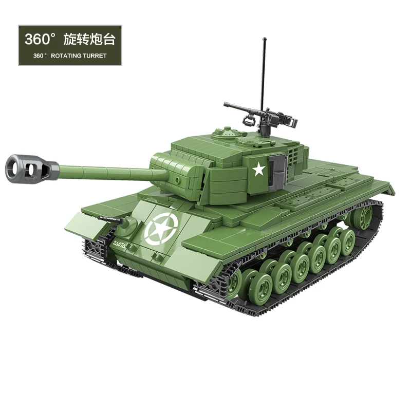 Военная серия мировая война армия США M26 тяжелый танк оружие солдат DIY модель