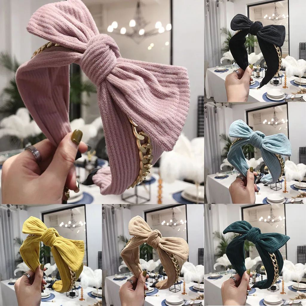 Узелок перекрестный гладкий 1 шт. модный волосатый ободок с вязаной резинкой для девочек лук-обруч аксессуары вельветовый поворотный ободок #p5 на.