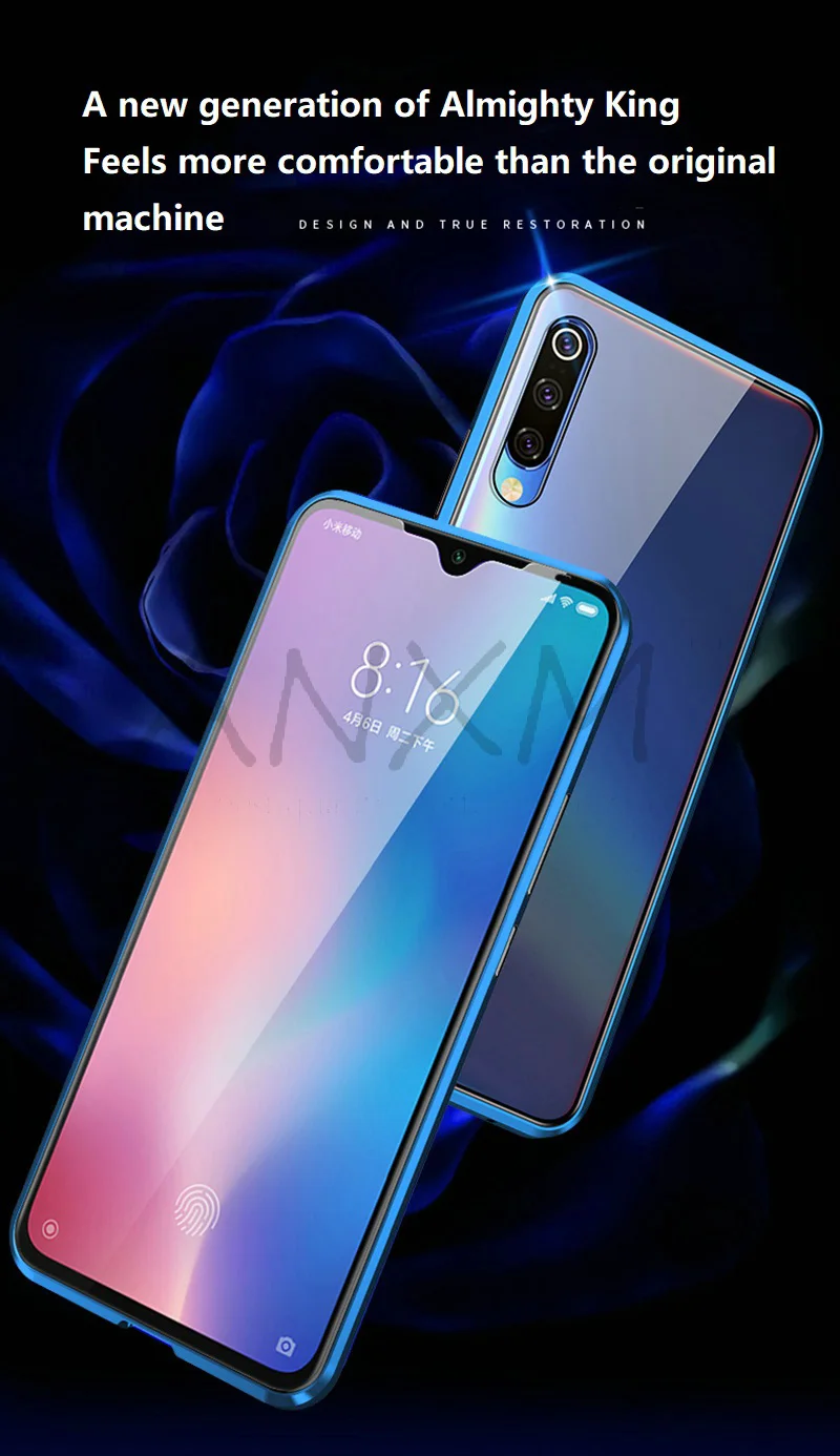 Металлический магнитный чехол для Xiaomi Redmi Note 7 8 K20 Pro закаленное стекло магнитные чехлы Чехол для Xiaomi Mi 9 SE 9T Pro A3 lite чехол