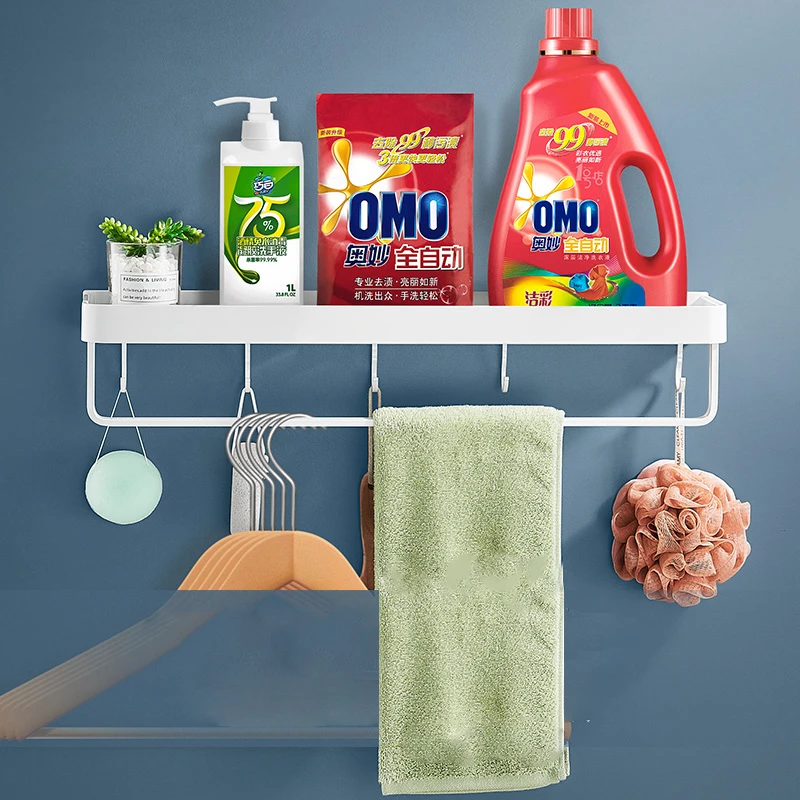 Полка для ванной настенная алюминиевая белая угловая полка комнаты кухонная