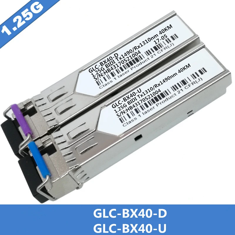 

1Pair SFP BIDI Optical Transceiver Module 1000BASE-BX Optical Module SM For GLC-BX40-D/U 40km LC DDM Optical Transceiver Module