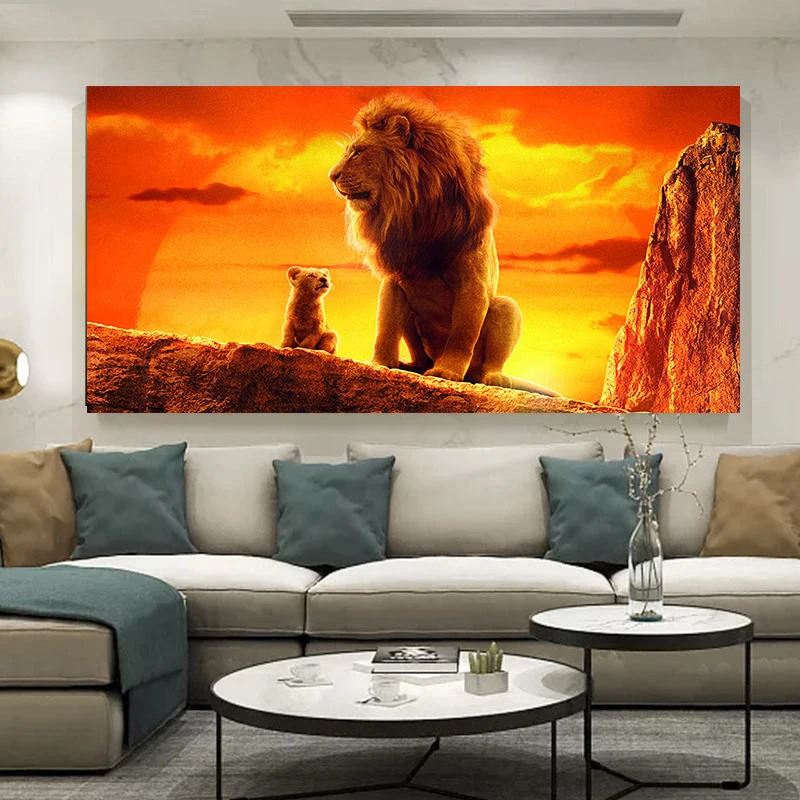 

The Lion King Movie Posters and Prints Wall Art Canvas Painting Animal Picture Wall Art for Living Room Home Decor (No Frame)