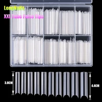 xxl tube nail false tips 0 9 lengthened c curve french pieces 200pcs clearnatural manicure half pipe fake nailtips 3 8 4 4cm
