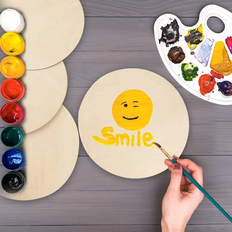 

10 Pieces 12 Inch Wooden Discs,Unfinished Round Wood Slices for Pyrography, Painting and Wedding Decorations