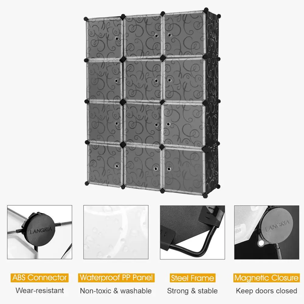 LANGRIA 12 Куб DIY Современные органайзеры для шкафа пластиковые модульные