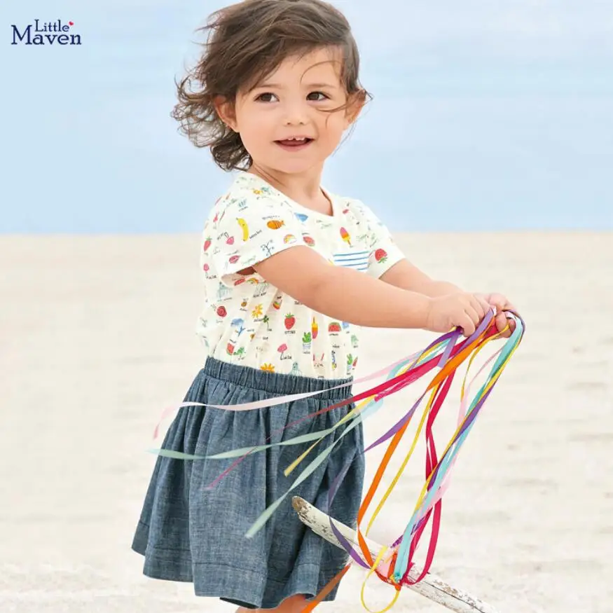 Little maven 2020 Новая летняя одежда для маленьких девочек Брендовое платье Детские