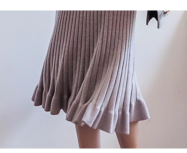 Женское платье с круглым вырезом и длинным рукавом кружевное трикотажное