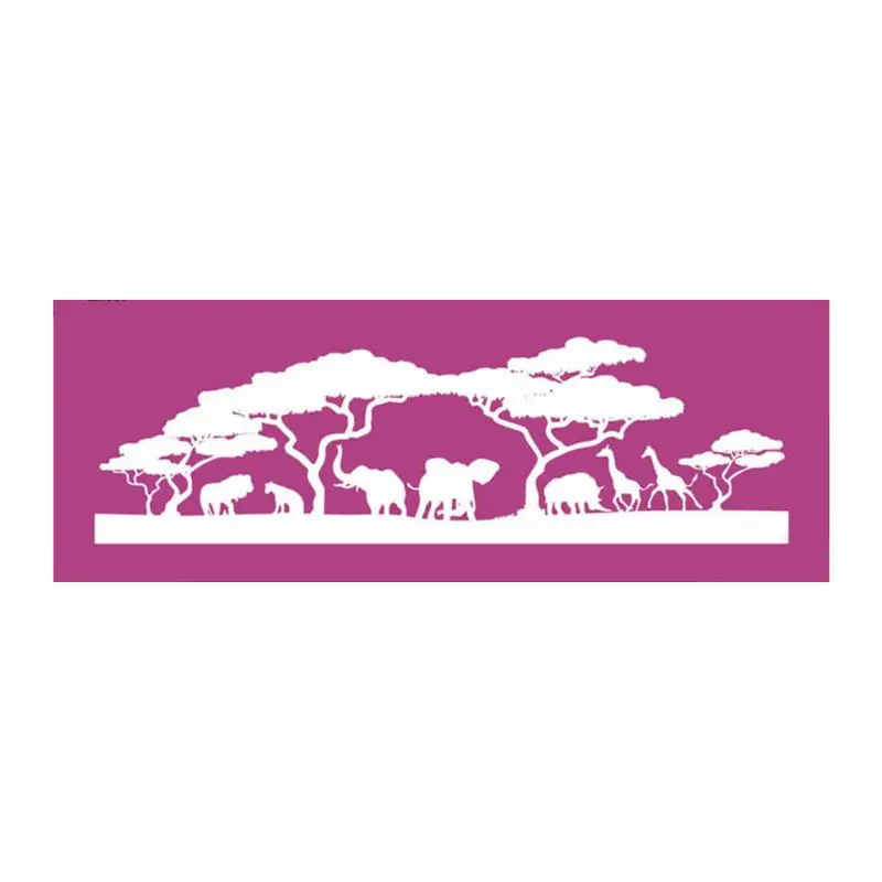 Джунгли животные Лев Слон искусственная помадка кружевная форма Сделай Сам