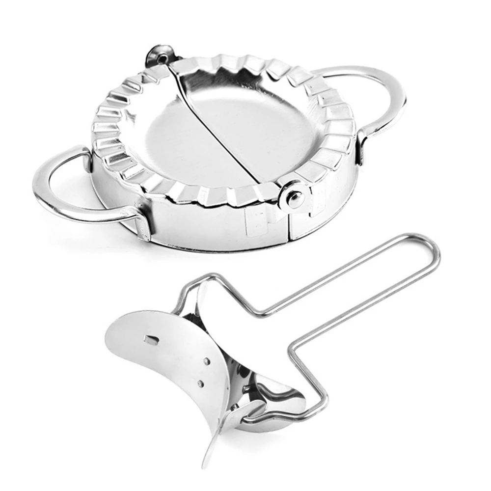 

2pcs Stainless Steel Dumpling Maker Set Dough Cutter Dumpling Mould Pie Ravioli Kitchen Pastry Tools Home Kitchen Accessories