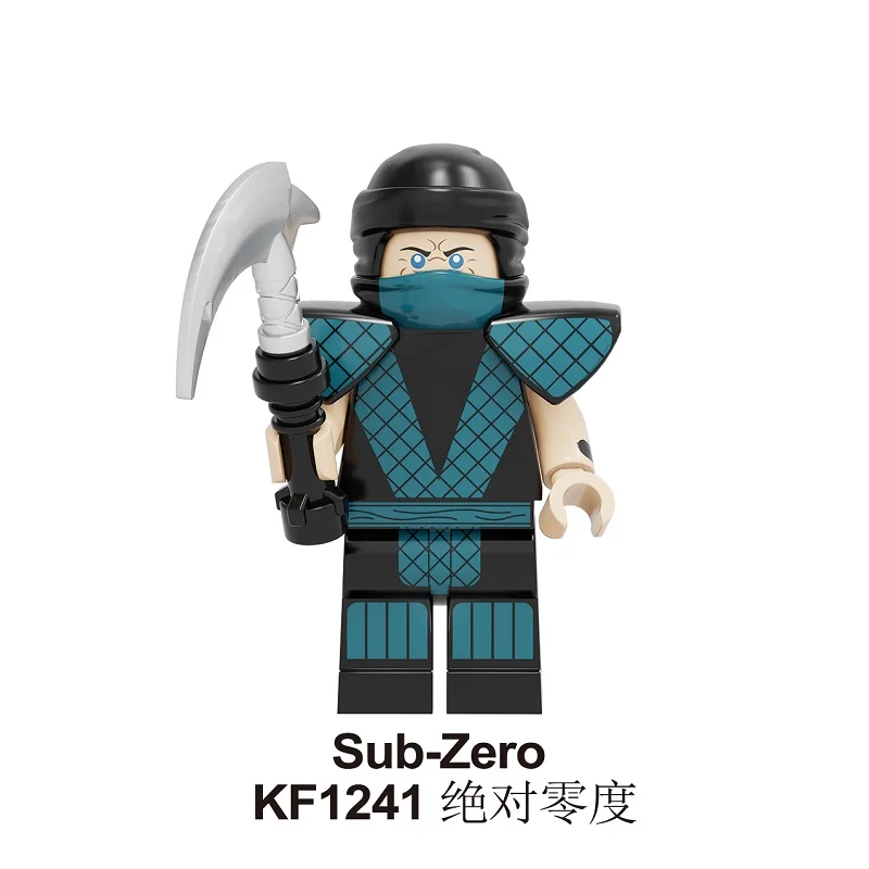 Строительные блоки Mortal Kombat кирпичи Sub-Zero Джони Кейдж Горо Шао Кан Барака Jax Kitana Фигурки игрушки подарок для детей KF6108 - Цвет: KF1241 Without Box