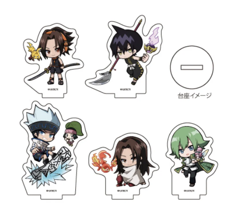 

Anime SHAMAN KING YOU ASAKURA AMIDAMARU MANTA OYAMADA Q Versions Small Acrylic Stand Figure Display Model Plate Decor Toy