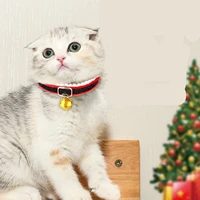 2022 new christmas pet red black cat and dog collar cute cat bell collar christmas decoration navidad
