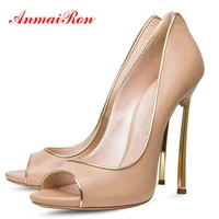 anmairon casual slip on pointed toe high heels shoes basic springautumn fashion shallow pumps elegant peep toe wedding shoes