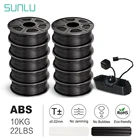 ABS-Филамент для 3D-принтера, 1,75 мм, 100% фунтов, 10 рулоновпартия