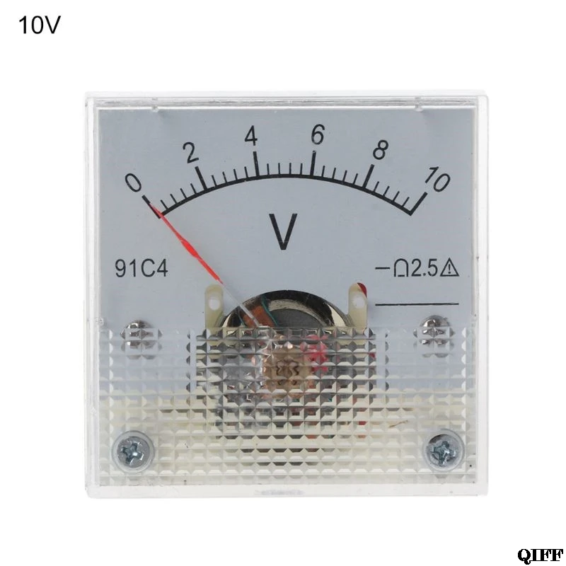 10V 91C4 DC Вольтметр аналоговый Панель Напряжение цифровая высокая температура указатель Тип 3/5/10/15/20/30/50/100/150/250V - Цвет: 10V