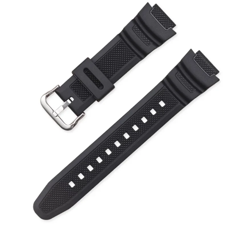 18mm Black Silicone Strap for Casio AE-1000w AQ-S810W SGW-400H SGW-300H Rubber Watchband Pin Buckle Strap Watch Wrist Bracelet images - 6