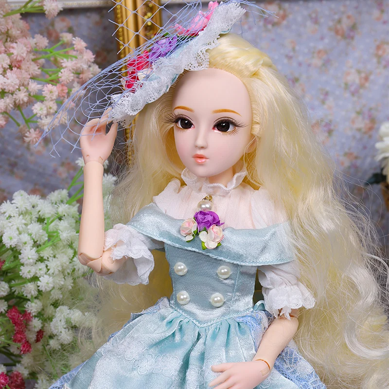 DBS 1/4 45 см DQ принцесса куклы по имени Сильвия включает элегантное платье парики Shose