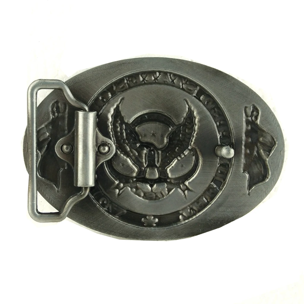 

Men's Women's Metal Belt Buckle Metal Oval Eagle's USA American Flag Buckle