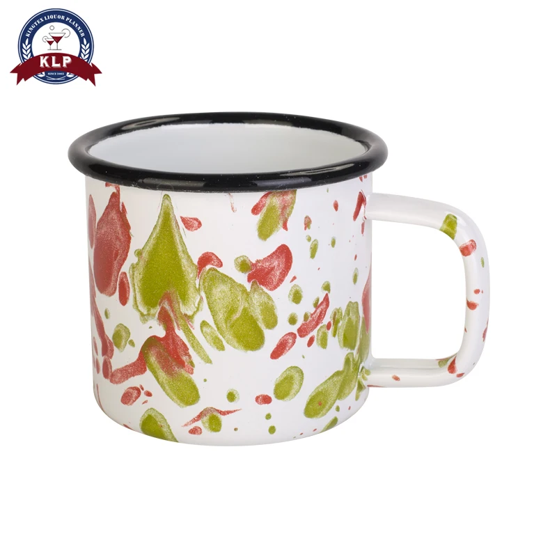 8oz white milk mug with hollow handle custom logo printed enamel cup | Дом и сад