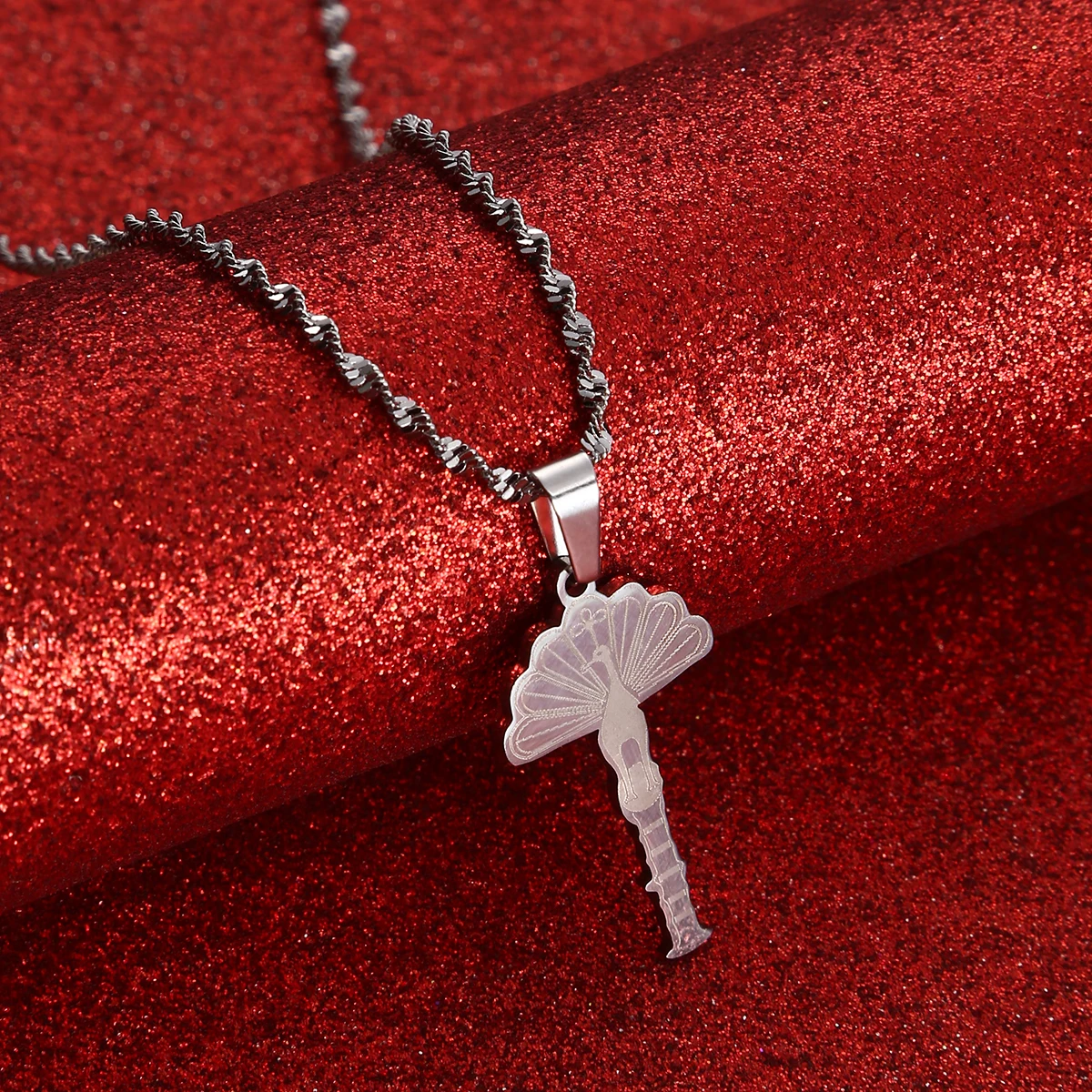 Ожерелье из нержавеющей стали с подвеской в виде павлина | Украшения и аксессуары