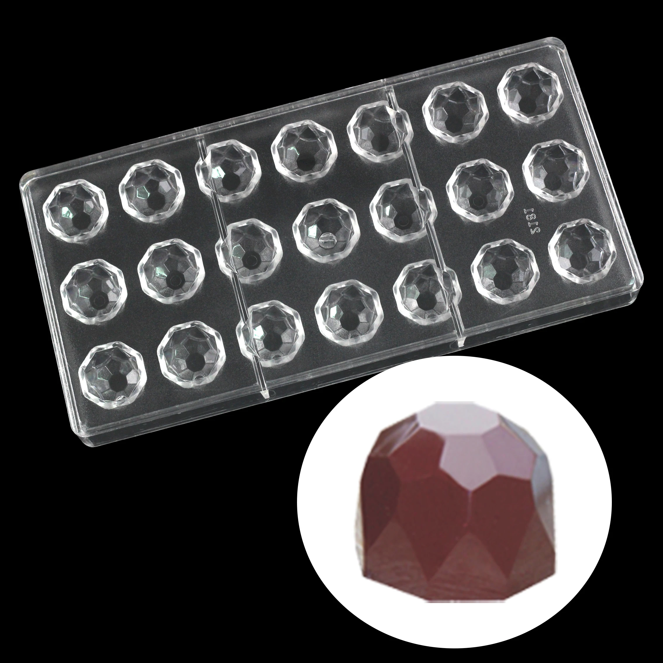 Форма для шоколада из поликарбоната с 21 отверстием в форме бриллиантов форма