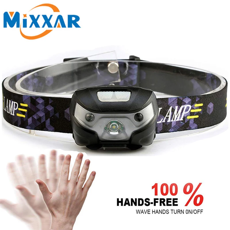 Светодиодный налобный фонарь ZK20 с датчиком движения миниатюрный зарядкой от USB