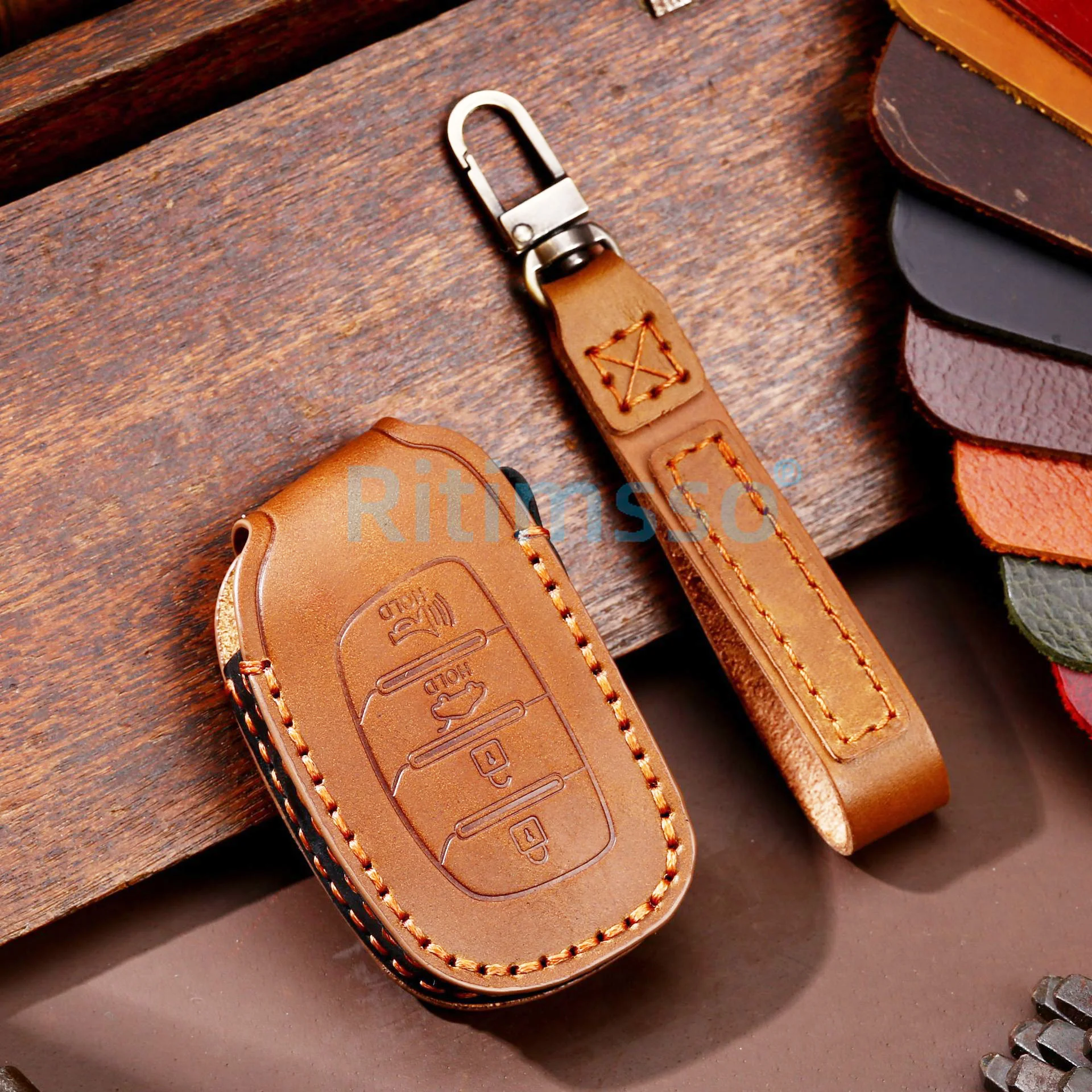 Кожаные чехлы для ключей ручной работы аксессуары чехол стайлинга Hyundai Verna Sonata