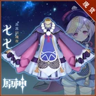 Костюм для косплея по мотивам игры Genshin Impact Project Qiqi, костюм для девочек с зомби, парик, кепка, аксессуары для аниме, костюм на Хэллоуин и Рождество