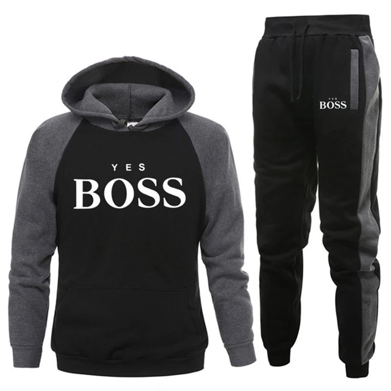 

2021 Men's Hoodie + Pants Hooded Sweatshirt Outdoor Outing Jogging Clothes Fashion Men's Hoodie Pants Hip Hop Pullover Hoodie