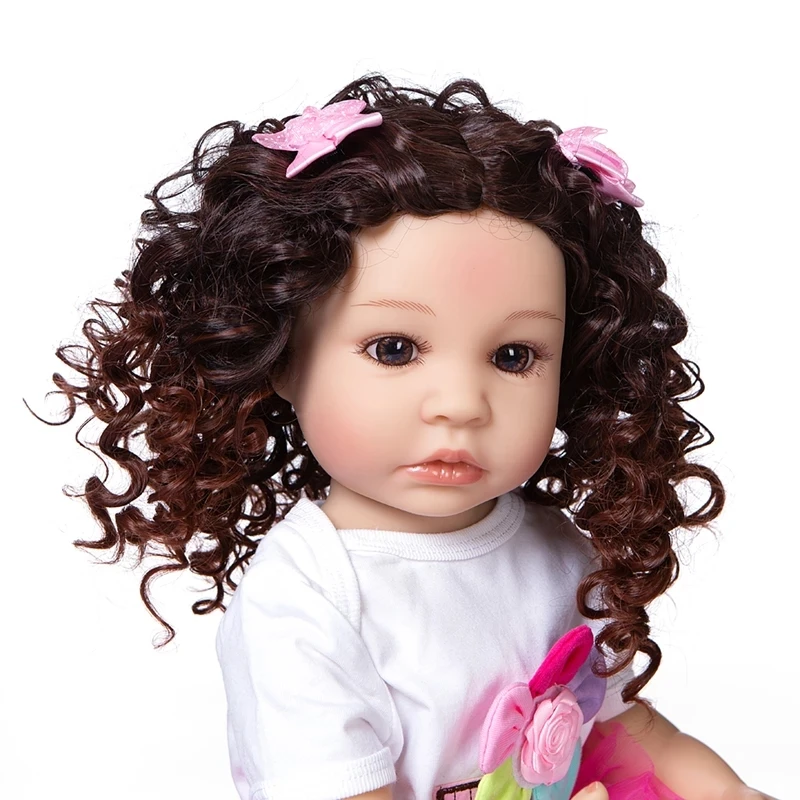 Кукла реборн NPK 55 см кукла-младенец кукла новорожденная с кудрявыми волосами