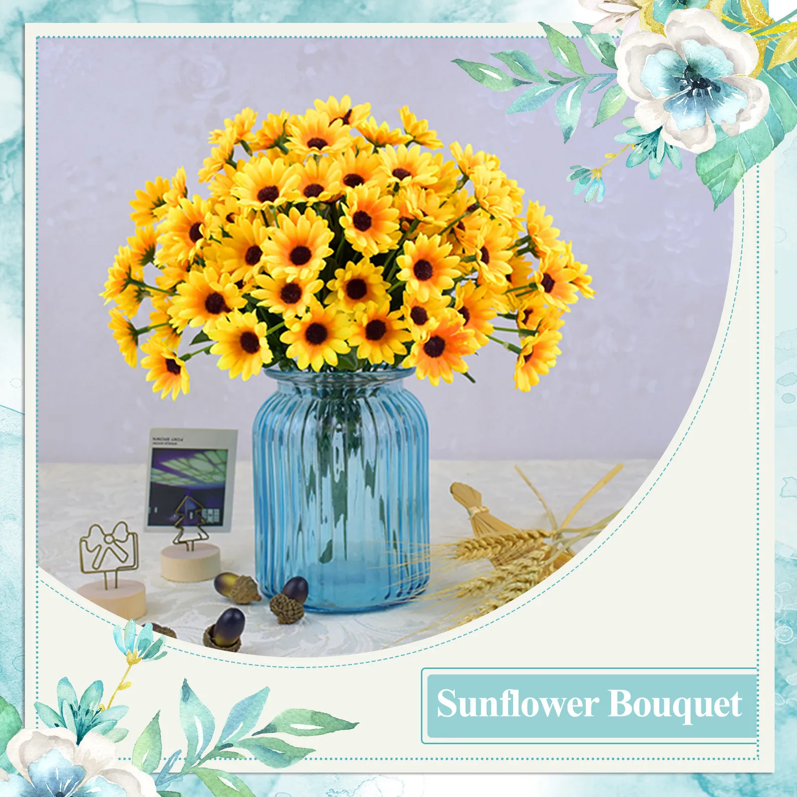 

24 Heads Artificial False Sun Flowers DIY Daisy Bouquet Home Decor Cheap Fake Bouquet Wedding Home Decorations Accessories